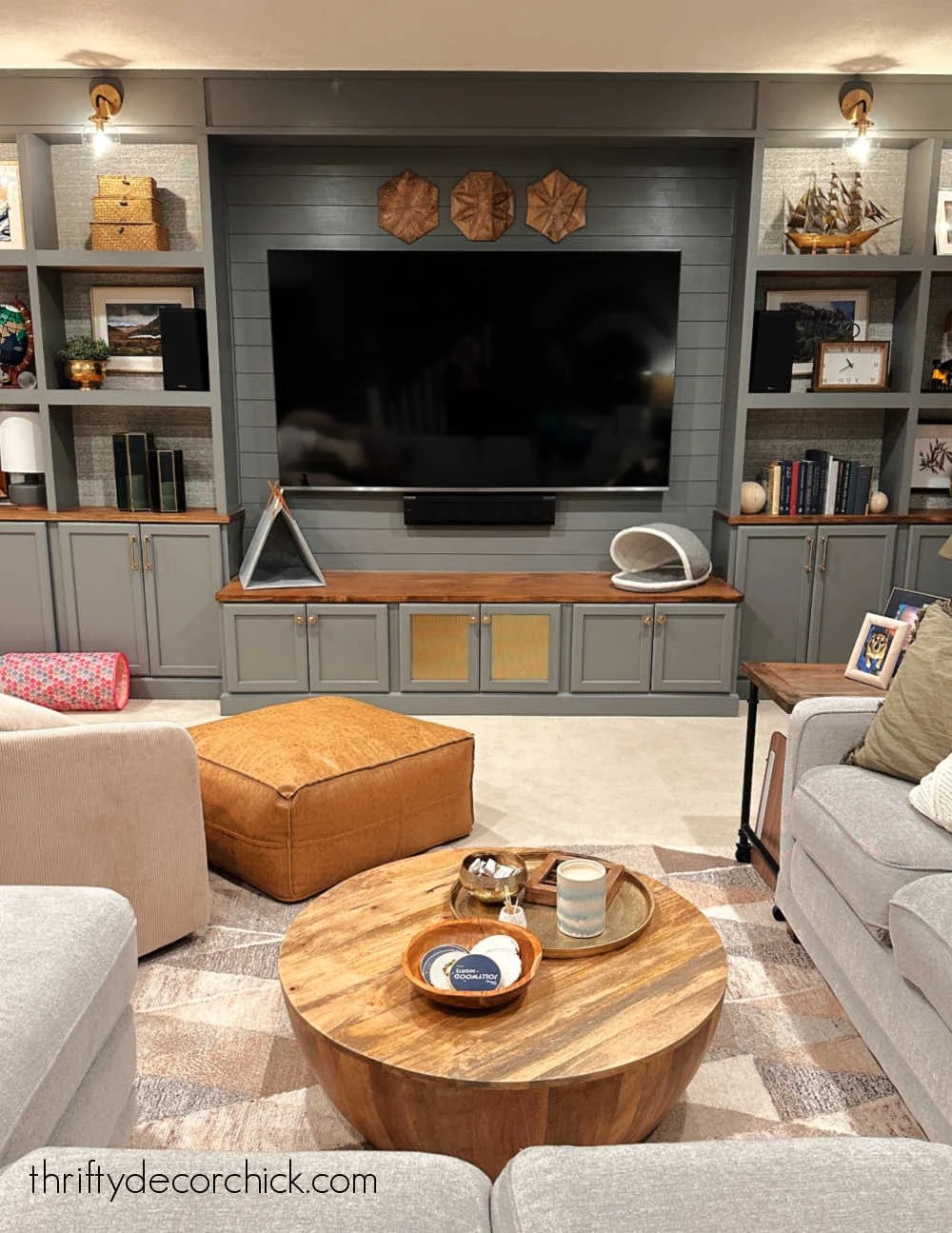 DIY entertainment center wall